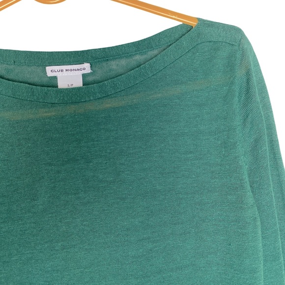 NWOT. Club Monaco Green Pull-Over along-Sleeve Sweater. Size S/P. - Picture 3 of 4